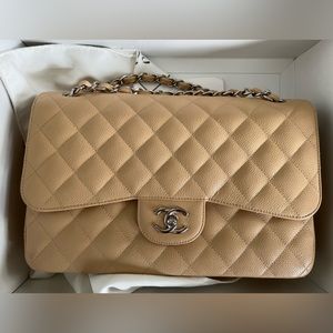 Chanel Double Flap Classic Jumbo Caviar
